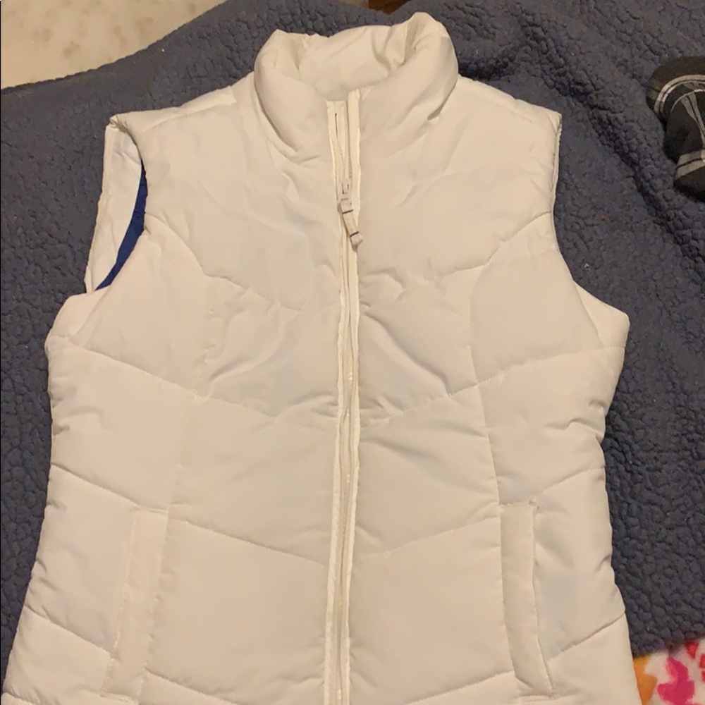 White puffy vest